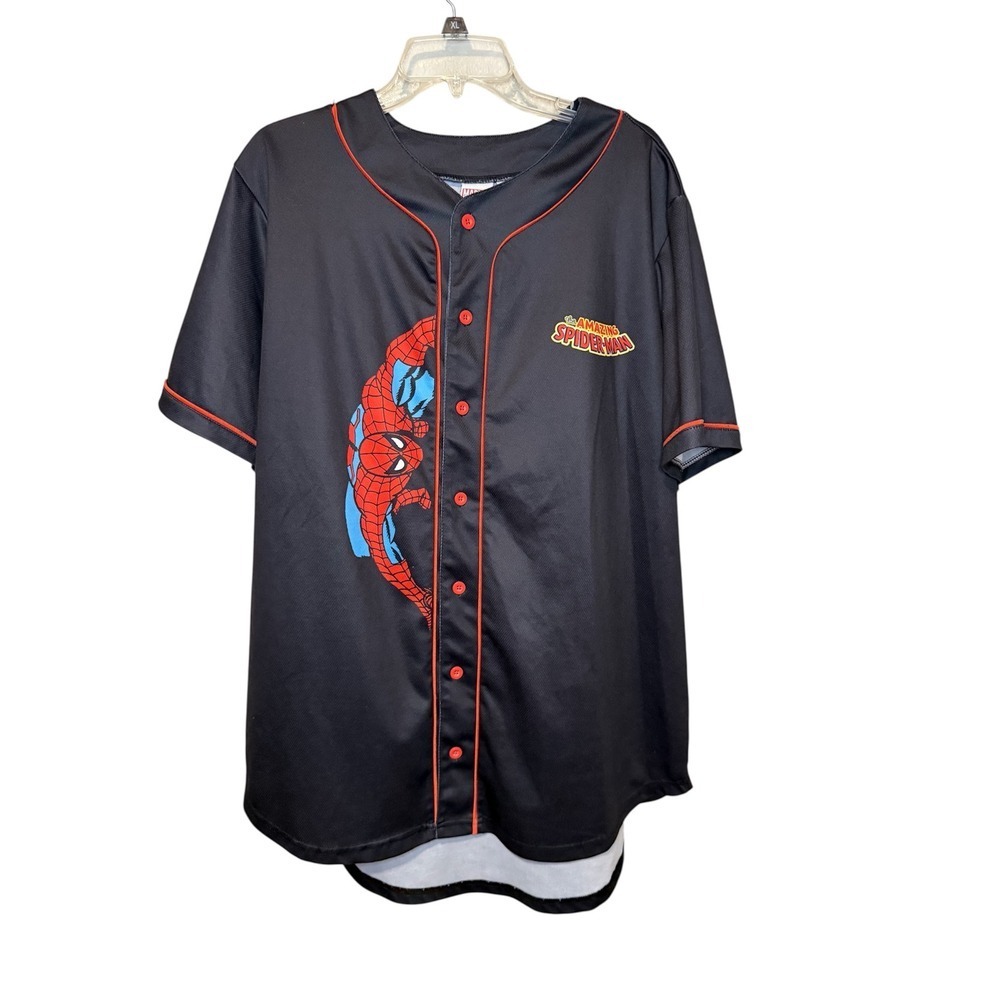 Marvel Amazing Spider-Man 62 Baseball Jersey Black Mens XL